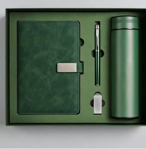 Pu Leather Notebook Sets Bottle Customizable Luxury <b>A5</b> <b>Diary</b> Note Book Gift Box With Pen and Usb - Product Image 5