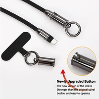 Lanière de téléphone tressée en nylon avec câble de chargeur USB C Longes de téléphone portable universelles multifonctionnelles