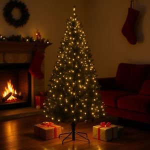Árbol de Navidad Artificial Douglas Fir de 7.5 Pies (2.3m) con 500 Luces LED Blanco Cálido Preiluminadas, Árbol Realista para Interiores - Product Image 2