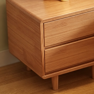 Modern Wood Nightstand with 2 Drawers Storage Bedroom Furniture Scandinavian Design Home Decor - Product Image 3