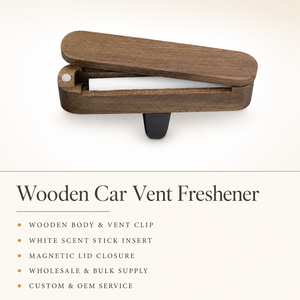 Support en bois FTQS pour diffuseur de parfum de voiture avec bâtonnets et clip – Cadeau pour l'intérieur du véhicule – Vente en gros OEM Marque Privée - Product Image 5