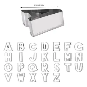 26 pezzi Set di frese per biscotti alfabeto in acciaio inossidabile stampi per lettere per la cottura di pasta fondente ciambelle biscotti torta di frutta decorazione