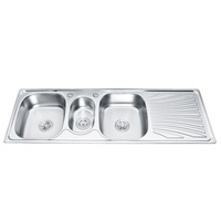 Longstar Multi-Spüle mit Platte Küche Waschbecken Geschirrs püler Edelstahl Doppel waschbecken mit Entkopplung Kühl platte Reinigungs pool