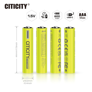 Baterías de Litio Recargables USB CITICITY 10440 NMC, Tiempo de Carga de 1 Hora, 1200 Ciclos, 620 mAh, Modelo C720-H(Max) para Dispositivos Eléctricos - Product Image 2