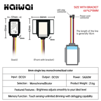 Personnalisation de l'interrupteur tactile à un bouton pour miroir LED avec variateur CCT 12V 5A 60W, matériau ABS intelligent pour miroir LED