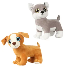 Dễ Thương Tùy Chỉnh Plushies Thú Nhồi Bông Plush Dog Đồ Chơi Giá Rẻ Đẹp Đôi Mắt Lớn Mềm Đồ Chơi Brown Barking Plush Dog