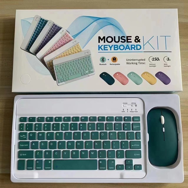 Customized Portable Rechargeable Mini Wireless Ergonomic Ultra Thin Metal Mouse Combo for Computer Android IOS Windows Tablet