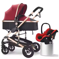 Poussette de luxe 3-en-1 avec siège auto pour nouveau-né, système de voyage et landau, idéale pour les sorties en extérieur