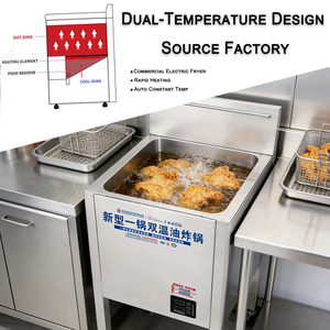 <span class=keywords><strong>Friteuse</strong></span> <span class=keywords><strong>électrique</strong></span> commerciale sur pied Hansu HSL-20LY en acier inoxydable avec contrôle de température 220V/380V pour restaurants - Product Image 6