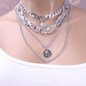 Colliers chaînes de mode multicouches en alliage de zinc doré pour usage quotidien, chaîne de pull, bijoux pour femmes - Product Image 3