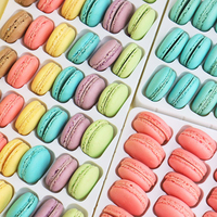 3.7CM mélange couleur 48 pièces/boîte coloré Macaron cuit au four Dessert gâteau décoration bébé fête mariage approvisionnement