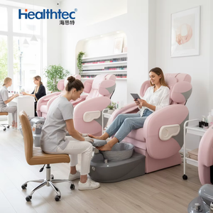 Kursi Pedikur Spa Kaki Mewah Warna <span class=keywords><strong>Pink</strong></span> Tanpa Pipa Air, Perlengkapan Salon Kecantikan Populer, Dilengkapi Mangkuk - Product Image 1