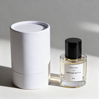 Flacon de parfum vide de luxe personnalisé 50 ml 100 ml, flacon de parfum rond en verre transparent avec boîte