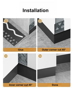 Battiscopa in Alluminio TK Factory, Montaggio a Filo <span class=keywords><strong>Muro</strong></span>, Ignifugo, Facile Installazione, per Decorazione Domestica - Product Image 5
