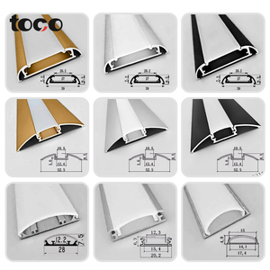 Perfil de <span class=keywords><strong>Aluminio</strong></span> LED de Superficie Curva de 56.8x11.2mm con Cubierta Difusora de PC para Tira de Luz LED de Muebles y Armarios - Product Image 1