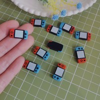 100 piezas de cabujones de resina con diseño de controlador de videojuegos de dibujos animados para decoración de fundas de teléfono, accesorios DIY para lazos de pelo y dijes para slime