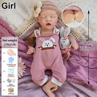 Poupée Reborn en Silicone de 18 Pouces, Bébé Fille à Bouche Ouverte, Peau Réaliste Veineuse, Jouet Compagnon Émotionnel pour Personnes Âgées, Idéal pour Exposition Artistique