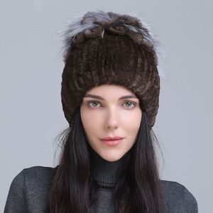Chapeau d'hiver ultra doux pour femme avec <span class=keywords><strong>fourrure</strong></span> de lapin Rex véritable, design floral latéral tendance, <span class=keywords><strong>toque</strong></span> extrêmement chaude pour les activités de plein air - Product Image 4