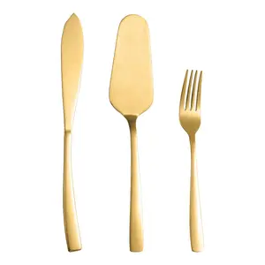 Kit de utensílios de mesa em aço inoxidável para corte de bolos, espátula e espátula, espátula para tortas e pizza, material ideal para festas de aniversário e casamento