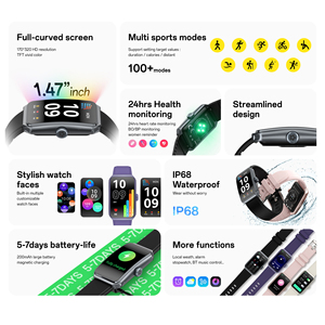<span class=keywords><strong>Montre</strong></span> <span class=keywords><strong>connectée</strong></span> R11 TFT à écran incurvé, <span class=keywords><strong>bracelet</strong></span> de sport, étanche IP68, suivi de la santé 24h/24, appels Bluetooth, <span class=keywords><strong>montre</strong></span> intelligente pour hommes et femmes - Product Image 2
