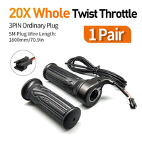 Accélérateur à Poignée WUXING 20X Full Twist pour Vélo Électrique et Scooter Électrique, Connecteur SM 3 Broches 12V-72V