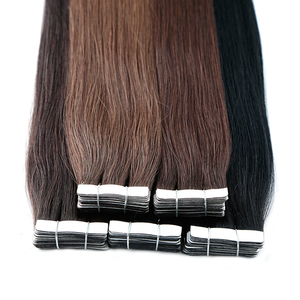 Extensiones de Cabello Remy Ruso de Doble Trama al por Mayor, Estilo Liso Sedoso y Ondulado, con Cinta Invisible para Hombres y Mujeres - Product Image 3