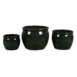 <span class=keywords><strong>Grand</strong></span> ensemble classique <span class=keywords><strong>de</strong></span> 3 pots et jardinières en céramique émaillée durables pour plantes d'intérieur - Product Image 4