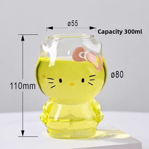 Tazza in Vetro Borosilicato a Strato Singolo con Disegno di Gatto, per Caffè, Colazione, Latte, Resistente alle Alte Temperature - Product Image 6