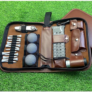 Wholesale Golf <b>Tool</b> <b>Kit</b> <b>Bag</b> | Waterproof PU Leather with Range Finder Divot Repair Club Cleaning Accessories Set - Product Image 1