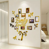 Autocollant mural miroir acrylique DIY, cadre photo 3D, décoration murale, combinaison de cadres photo acryliques auto-adhésifs DIY pour la maison