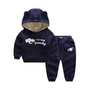 Ensemble de vêtements d'hiver pour garçons, sweat à capuche avec oreilles et pantalon chaud - Product Image 3