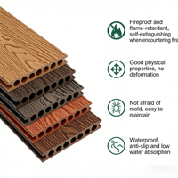 Planche de terrasse en composite WPC imperméable, antidérapante, avec gaufrage 3D, pour terrasse, jardin, balcon