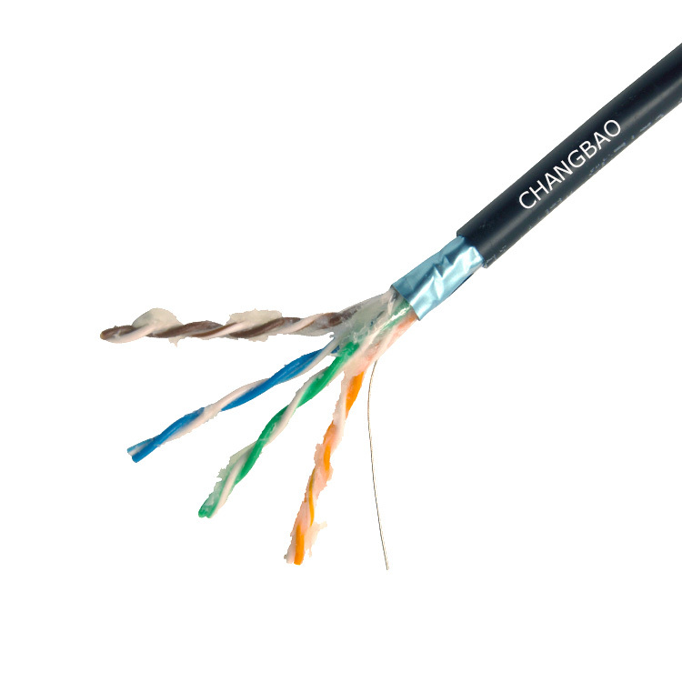 4 пары гелевых наполнителей Cat5e FTP 24AWG, ЛПЭНП-оболочка, УФ-защита и водонепроницаемость, прямые погрешности, наружный Lan/Интернет/Ethernet-Кабель
