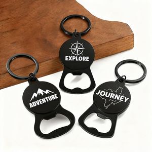 <b>Custom</b> Metal Zinc Alloy Bar Beer Bottle Keychain Black 2D 3D Logo Letter Soft Enamel <b>Key</b> Chain Opener - Product Image 1