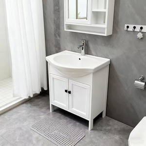 Lavabo Rectangular de 60 cm con Gran Capacidad, Mueble de Baño de Fibra de Carbono, Lavabo y Fregadero de Cerámica - Product Image 3