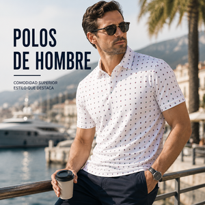 Polo de Golf Personalizado Premium para Hombre, con Puntos Blancos, de Alto Rendimiento, Absorbente de Humedad, Marca Privada, Ropa Corporativa OEM - Product Image 1