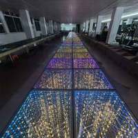 Plancher de danse étoilé LED d'usine IP65 simple ou couleur miroir 3D extérieur filaire piste de danse LED étoilée pour fête de club de mariage