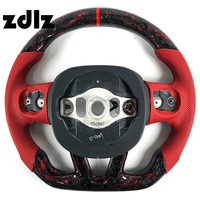 Volant en cuir perforé rouge personnalisé avec écran LED et fibre de carbone forgée pour Dodge Charger et Dodge Challenger SRT