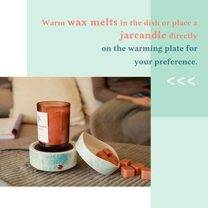 ไฟฟ้าเซรามิกสีเทา<span class=keywords><strong>2</strong></span> In 1เทียนอุ่นขี้ผึ้งทาร์ตละลายเตาหอม - Product Image 3