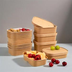 Boîte à lunch jetable à prix avantageux, contenants alimentaires en papier biodégradable de qualité alimentaire, utilisables au micro-ondes - Product Image 5