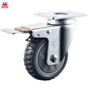 VIMA 3" 4" 5" TPE/PVC PP Swivel Medium Casters Wheels Industrial Trolleys Workbench Bolt Hole Side Brake Castors Wheels