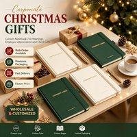 Carnet de Noël personnalisé avec bande élastique, couverture imprimée en couleur, logo personnalisé et pages intérieures, plusieurs styles de design