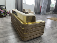 Luxusmöbel im Italienischen Design: Wohnzimmer-Sofa-Set mit Beigem Samtbezug für Villen