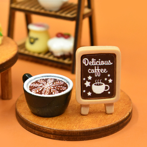 Negozio di caffè in miniatura cartellone in resina Flatback Cabochon per casa delle bambole Scrapbooking accessori per crema da cucina - Product Image 4