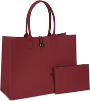 2024 Top Sale Wieder verwendbare benutzer definierte umwelt freundliche lässige Filz tasche mit großer Kapazität Frauen Filz Einkaufstasche Handtaschen 2 in1 Filz Einkaufstasche