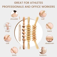 Ensemble d'outils de madérothérapie en bois pour le visage et le corps, masseur anti-cellulite en bois avec support de rangement de luxe, vente en gros