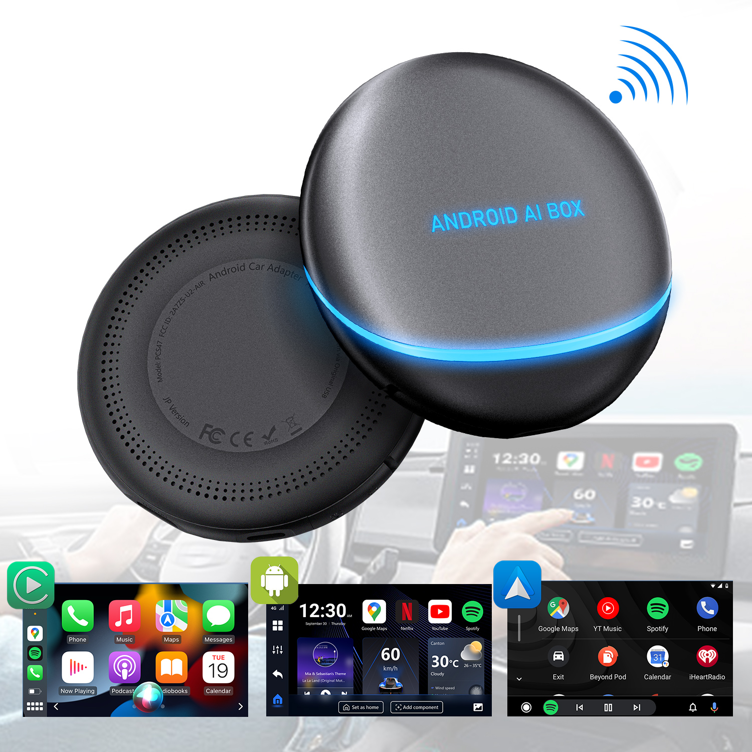 Android Car Adapter OttoAiboxP3 新品未使用 Ottocast Android AI Box - Universal Carplay & Auto Adapter