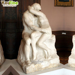 Personalizzato a grandezza naturale giardino in marmo pietra amore coppia baciare statua per la vendita - Product Image 5