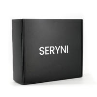 Caja de Cartón Corrugado Negra Premium para Envíos, con Logotipo Estampado en Caliente, Plegable, con Tapa Superior, para Embalaje de Ropa