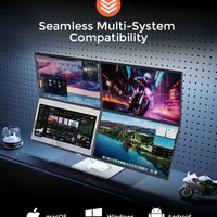 Moniteur portable triple écran de 18,5 pouces pour la productivité de nouvelle génération, type C, facile à transporter, connexion par un seul câble, extension d'écran